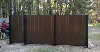Купить распашные ворота из профнастила Кондопога, цена от 2766 руб.